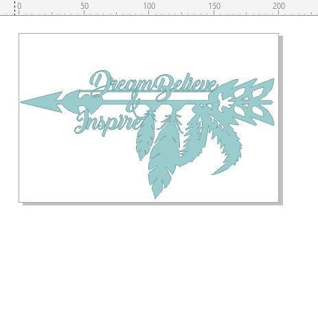 Dream believe and inspire feathers boho  200 x 130mm min buy 3